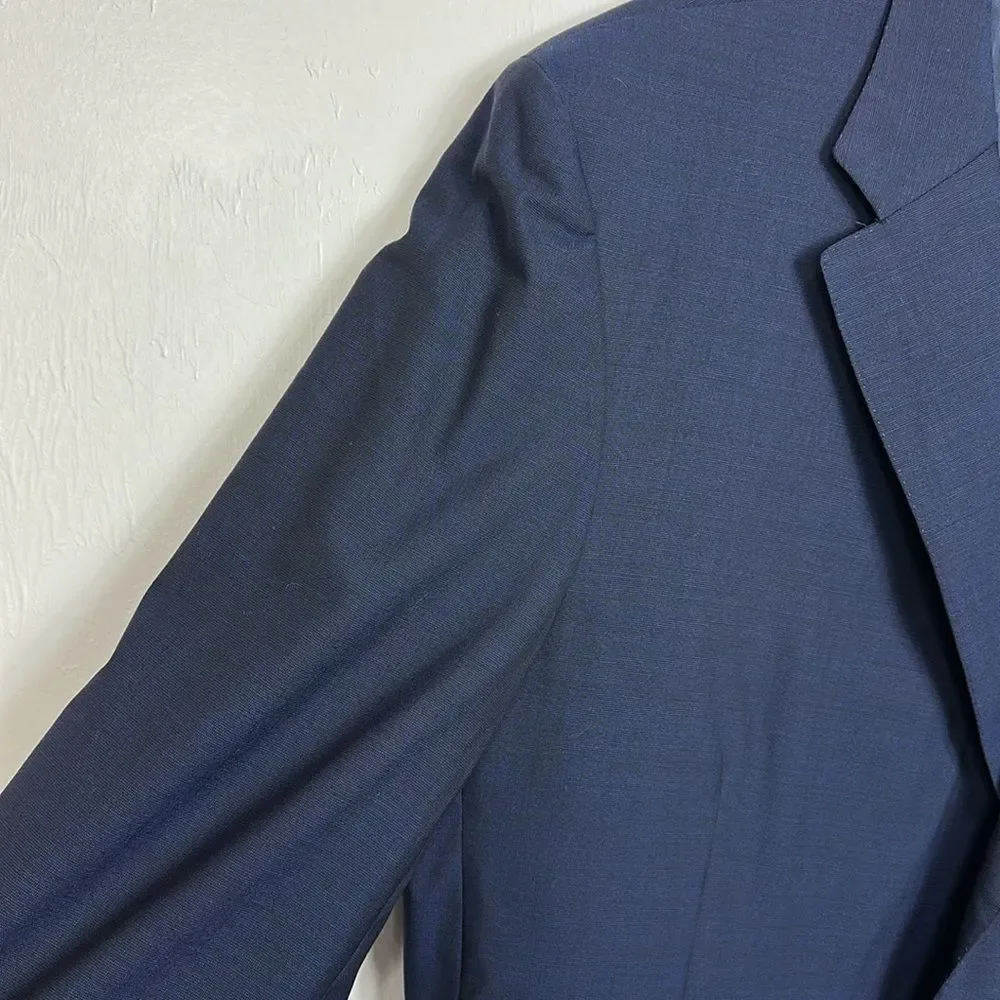 Canali Wool Travel Water Resistant Classic Navy Blue Men's Blazer Size 48 L